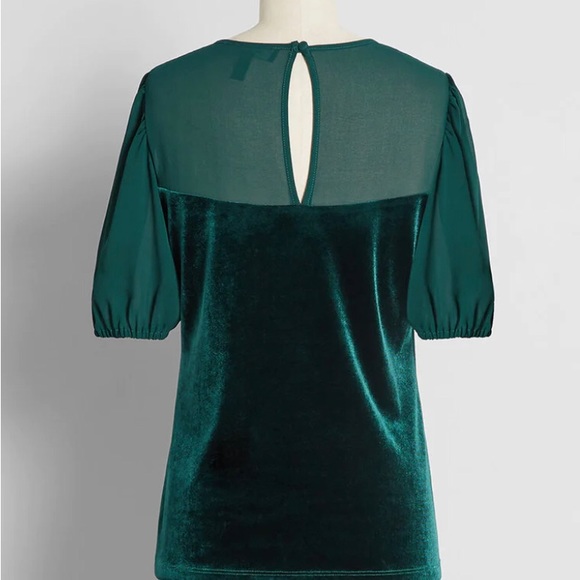 NWT ModCloth For Sheer Love of Velvet Top - Picture 2 of 3